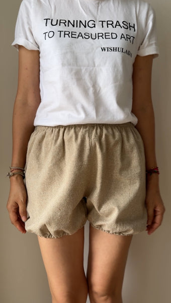 RTBU Sustainable wear Iyengar Yoga/Pole Dance Gymnastics Free Exercise Natural Hemp Fiber Bloomers Shorts  (medium-weight)