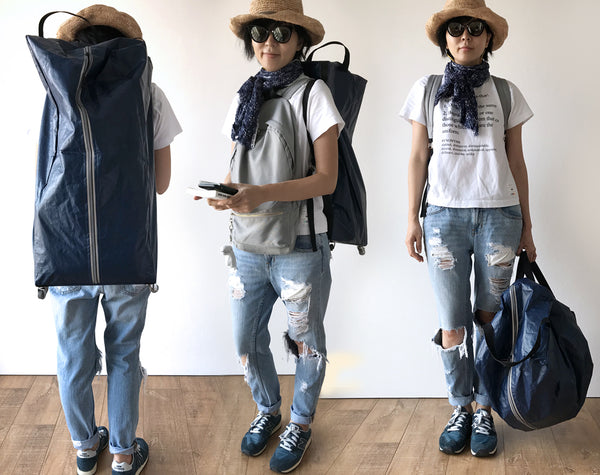 EPA! Caster Wheels Foldable Soft Compact Minimalist Travel Rolling Luggage Backpack Skate