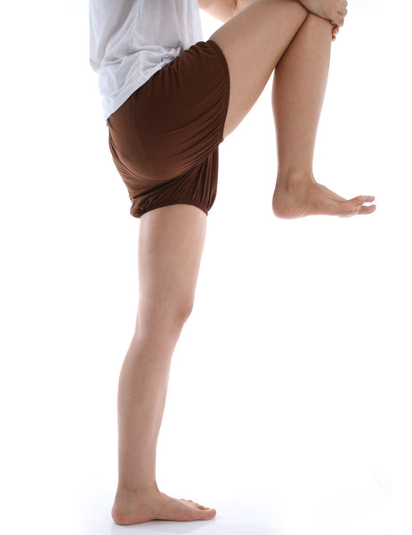 RTBU 360 degree Protective Flash-Proof Iyengar Yoga Dance 100% Cotton Bloomer Shorts Brown