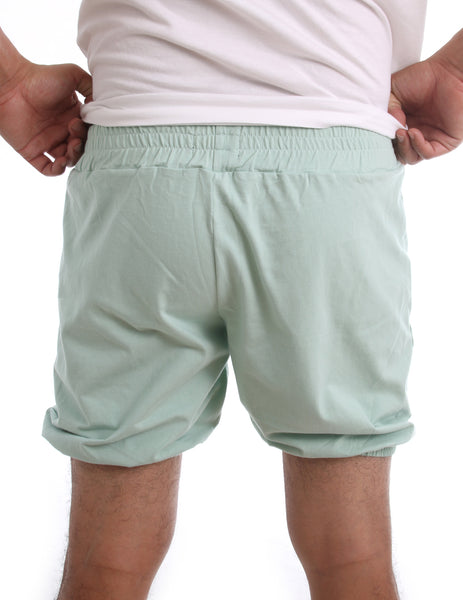 RTBU Men Iyengar Yoga Dance Ballet Pilates Cotton Bloomer Shorts Patel Green