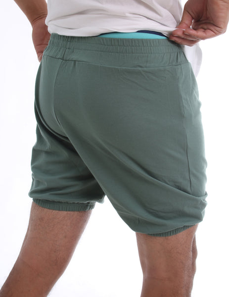 RTBU Iyengar Yoga Pole Dance Gym Exercise Cotton Bloomer Shorts Lake Green