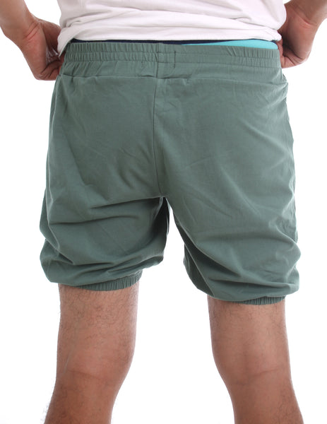 RTBU Iyengar Yoga Pole Dance Gym Exercise Cotton Bloomer Shorts Lake Green