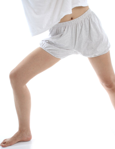 RTBU Iyengar Yoga/Pole Dance Gymnastics Free Exercise Cotton Bloomer Shorts Light Heather Gray