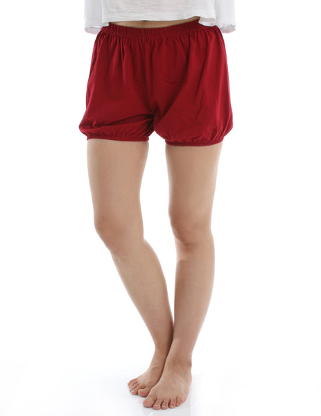 RTBU India Iyengar Yoga/Pole Dance Pilates Cotton Bloomer Bubble Shorts Crimson