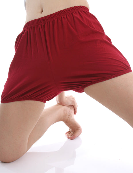 RTBU India Iyengar Yoga/Pole Dance Pilates Cotton Bloomer Bubble Shorts Crimson