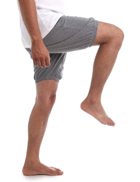 RTBU Mens Iyengar Yoga Pole Dance Pilates Cotton Bloomer Shorts Heather Gray