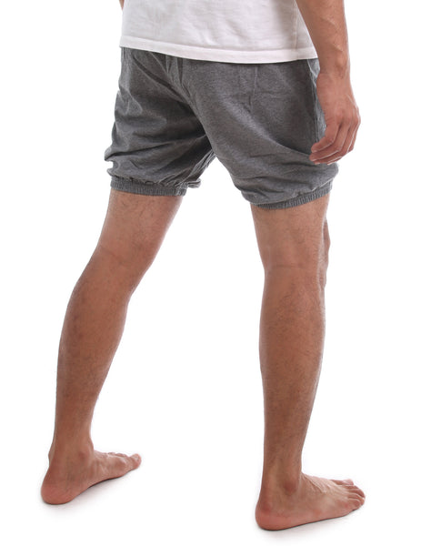 RTBU Mens Iyengar Yoga Pole Dance Pilates Cotton Bloomer Shorts Heather Gray