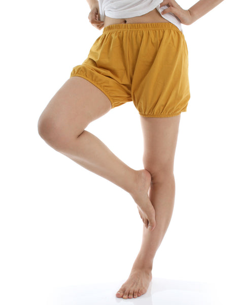 RTBU Iyengar Yoga/Pole Dance Pilates Cotton Bloomer Bubble Shorts Mustard Yellow