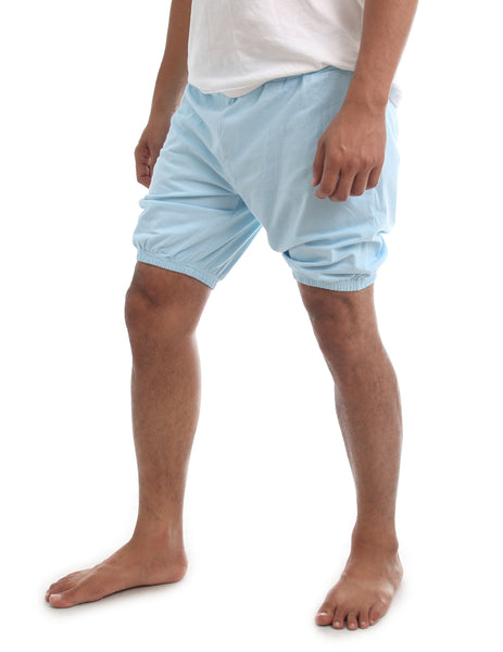 RTBU Men Iyengar Yoga Dance Ballet Pilates Cotton Bloomer Shorts Baby Blue