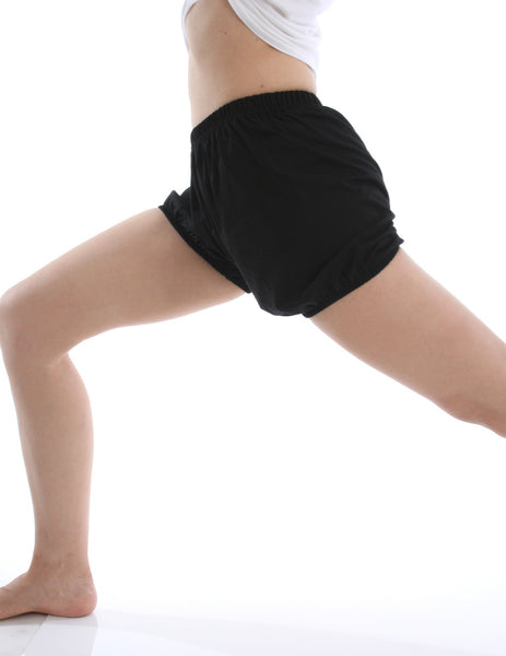 RTBU Iyengar Yoga Dance Ballet Pilates Cotton Bloomer Easy Comfort Shorts Black