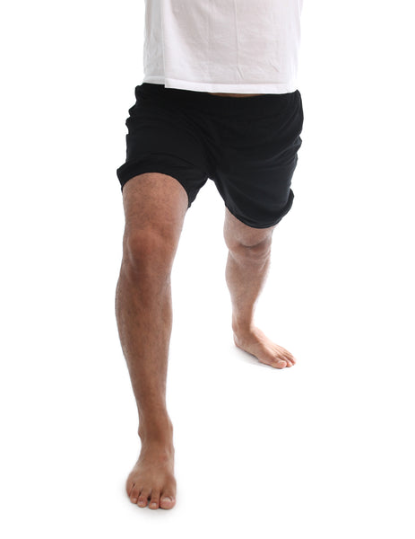 RTBU Men Iyengar Yoga Ballet Dance Practice Pilates Cotton Bloomer Shorts Black