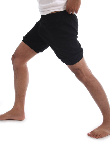 RTBU Men Iyengar Yoga Ballet Dance Practice Pilates Cotton Bloomer Shorts Black