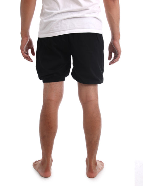 RTBU Men Iyengar Yoga Ballet Dance Practice Pilates Cotton Bloomer Shorts Black