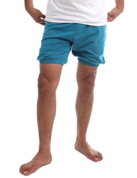 RTBU Mens Iyengar Yoga Pilates Cotton Anti-Flashing Bloomer Shorts Teal Blue
