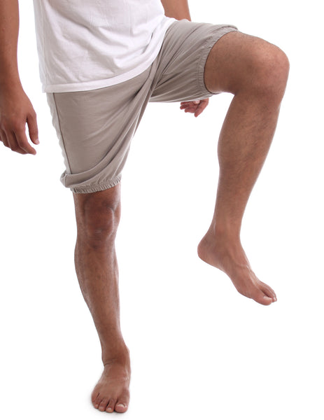 RTBU Men Iyengar Yoga Dance Ballet Pilates Cotton Bloomer Shorts Cement Gray