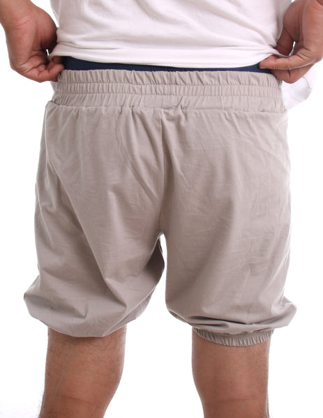 RTBU Men Iyengar Yoga Dance Ballet Pilates Cotton Bloomer Shorts Cement Gray