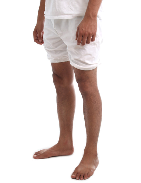 RTBU Mens Iyengar Yoga Dance Ballet Pilates Cotton Bloomer Shorts Natural White