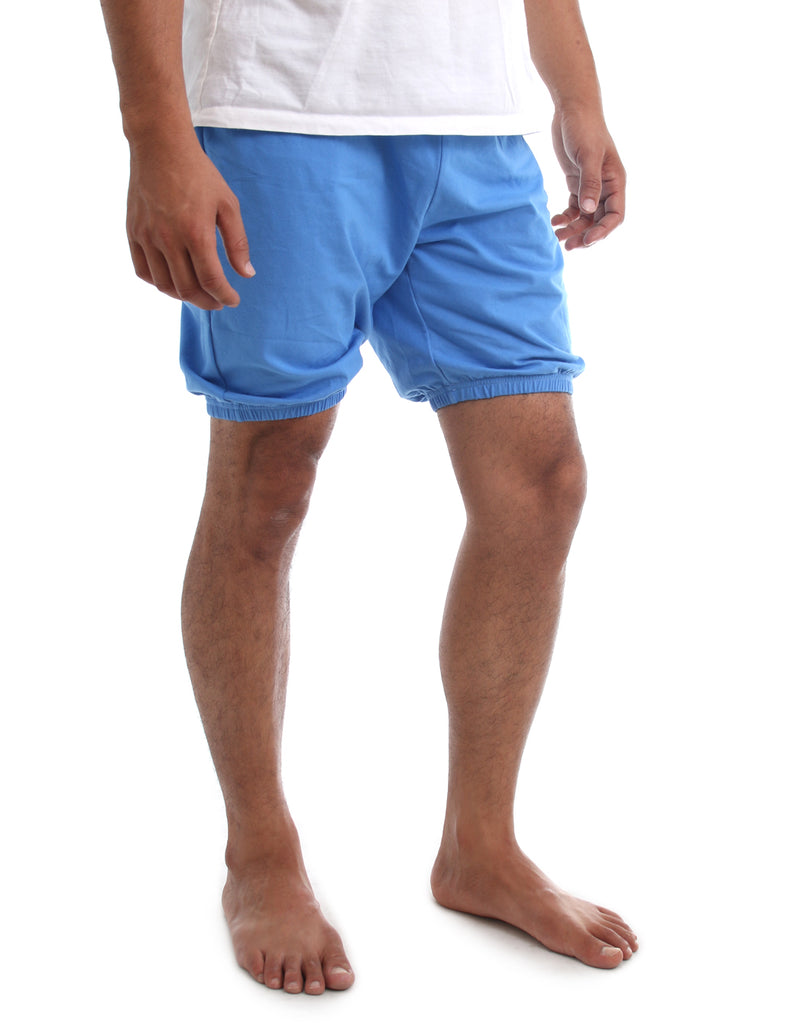 RTBU Men Iyengar Yoga Dance Ballet Pilates Cotton Bloomer Shorts Crayon Blue