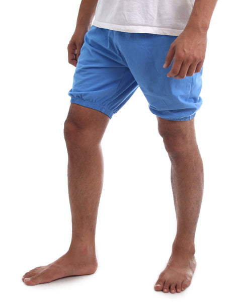 RTBU Men Iyengar Yoga Dance Ballet Pilates Cotton Bloomer Shorts Crayon Blue