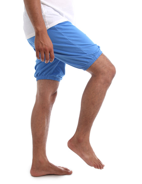 RTBU Men Iyengar Yoga Dance Ballet Pilates Cotton Bloomer Shorts Crayon Blue