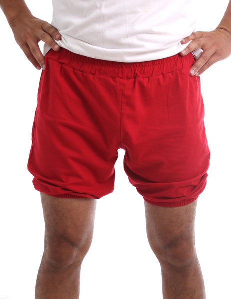 RTBU Iyengar Yoga/Pole Dance Gym Split Flip Exercise Cotton Bloomer Shorts Red