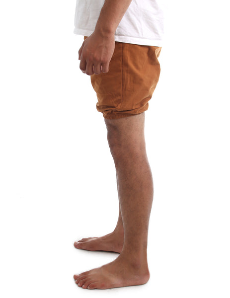 RTBU Men Indian Iyengar Yoga Dance Pilates Cotton Bloomer Shorts Caramel Brown