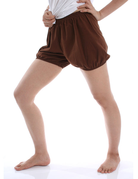 RTBU 360 degree Protective Flash-Proof Iyengar Yoga Dance 100% Cotton Bloomer Shorts Brown