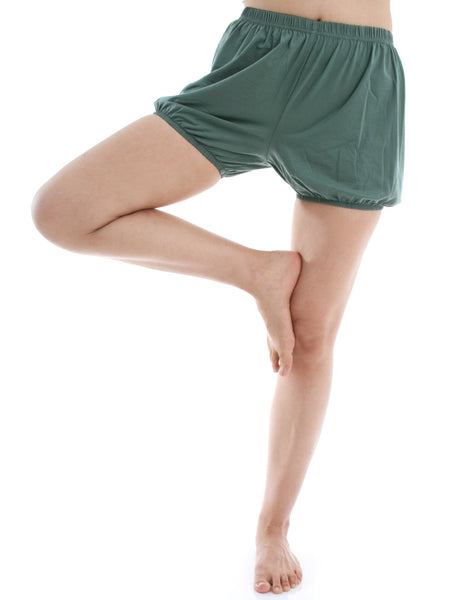 RTBU Iyengar Aerial Yoga Dance Ballet Practice Pilates Cotton Bloomer Shorts lake green