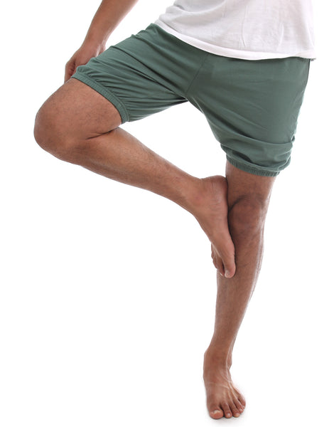 RTBU Iyengar Yoga Pole Dance Gym Exercise Cotton Bloomer Shorts Lake Green