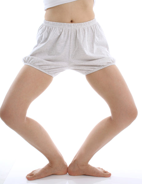 RTBU Iyengar Yoga/Pole Dance Gymnastics Free Exercise Cotton Bloomer Shorts Light Heather Gray