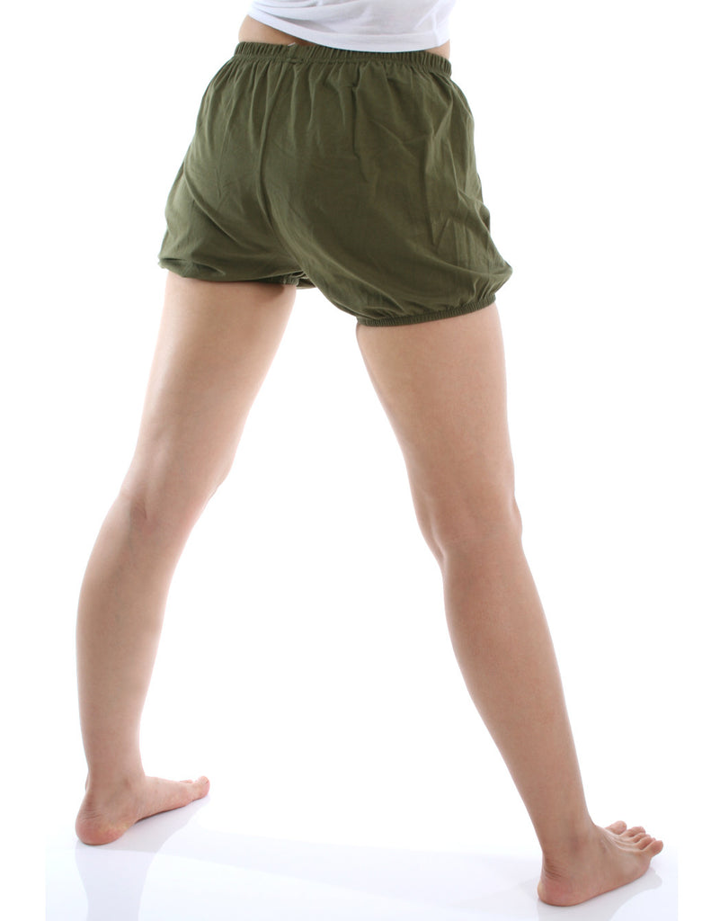 RTBU Iyengar Yoga Dance Ballet Practice Pilates Cotton Bloomer Shorts Military Green