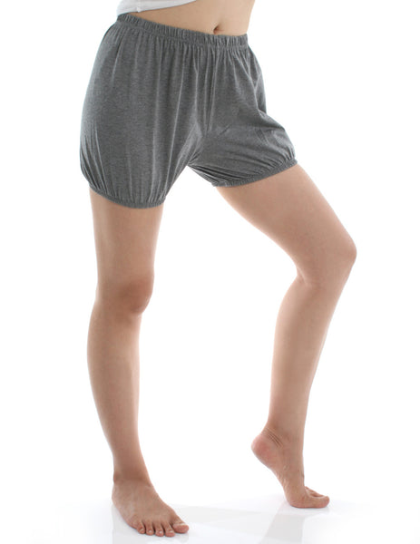 RTBU India Iyengar Yoga Dance Exercise Practice Pilates Cotton Bloomer Shorts Dark Heather Gray