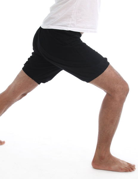 RTBU Men Iyengar Yoga Ballet Dance Practice Pilates Cotton Bloomer Shorts Black